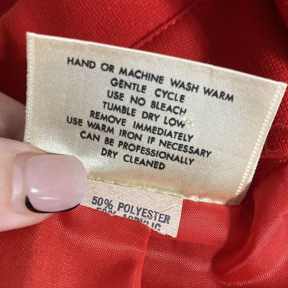 $5 SALE MUST GO Vintage 70s Alex Coleman Sportswear Red Blazer Jacket Size S - Picture 7 of 12